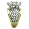 thumbnail image 4 of Two-Tone IP Gold (Ion Plating) Stainless Steel Ring with AAA Grade CZ in Clear for Women Clear Stone Color Style TK1548 Size 8, 4 of 4