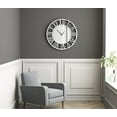 Round Mirror Wall Clock - 24" Modern Clocks Mirrored Wall Decor for Living Room Office Bedroom ...