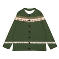 thumbnail image 5 of BODOAO Women's Fair Isle Cardigan Pumpkin Pattern Button Front Crew Neck Long Sleeve Knit Sweater Casual Fall Halloween Holiday Jacket for Seasonal Casual Wear Blackish Green M, 5 of 5