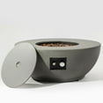 thumbnail image 6 of 36"Round Steel Fire Table, 50,000 BTU Concrete Fire Pit w/Weather-Resistant Pit Cover, Lava Rocks,2-Piece Gas Fire Pit, Outdoor Propane Fire Pit Table Set w/Tank Cover , Grey, 6 of 6