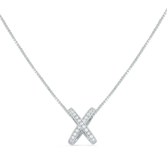 SilverCloseOut Sterling Silver CZ Women's Initial "X" Charm Necklace