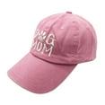 thumbnail image 1 of Women's Dog Mom Hat, Washed Adjustable Embroidered Denim Baseball Cap, 1 of 4