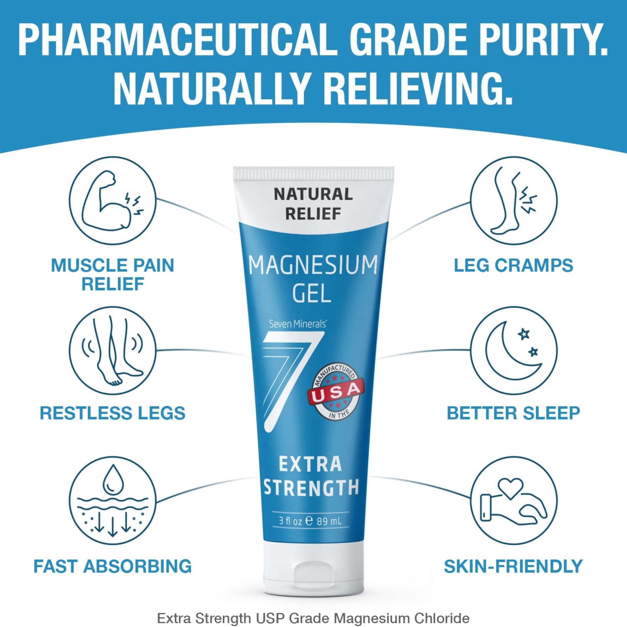 Seven Minerals Natural Relief Magnesium Gel Extra Strength 3 fl oz