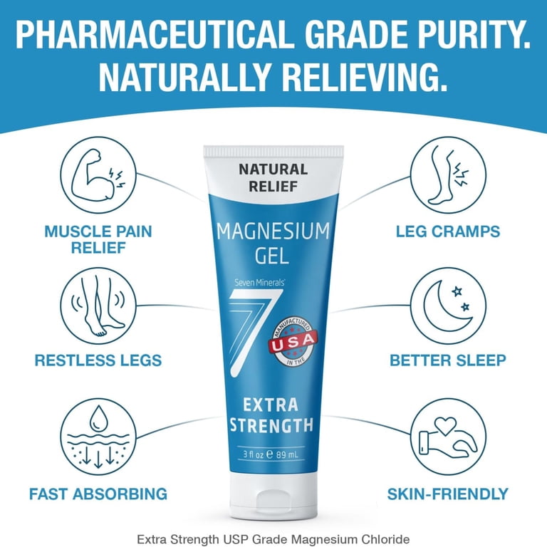 2 pack) Seven Minerals Natural Relief Magnesium Gel Extra Strength