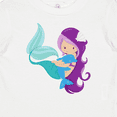thumbnail image 4 of Inktastic Mermaid And Dolphin, Mermaid With Purple Hair Girls Baby T-Shirt, 4 of 5