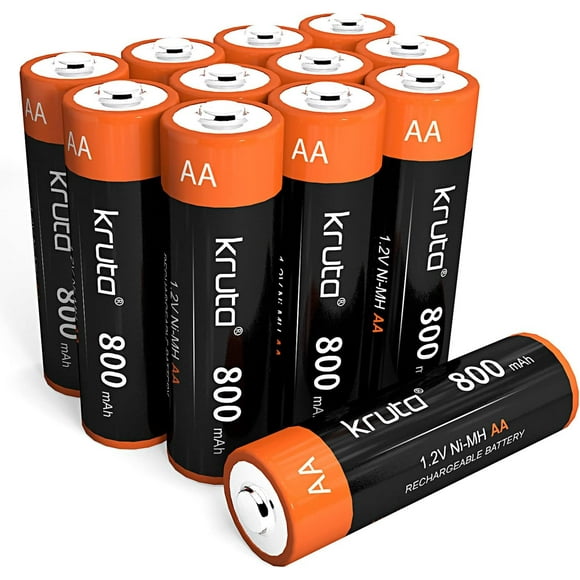AIR-AA Rechargeable Batteries for Outdoor Solar 12 Pack, NiMH Double A Battery Pre-Charged 1.2V 800mAh Long Lasting Performance for Outdoor Solar Garden Lights Landscaping String Lamps