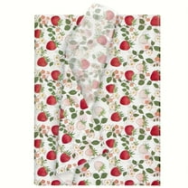 35 Sheets Strawberry Tissue Paper, Fruit Flower Printed Gift Wrap Tissue Paper 14 x 20 inches