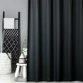 thumbnail image 3 of Haperlare Shower Curtain 72"W x 84"L Waffle Woven Textured Polyester Fabric Blackout Shower Curtain Extra Long for Bathroom Washable, Black, 1 Panel, 3 of 7
