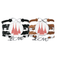 thumbnail image 1 of Tailandia arquitectura tradicional arte ilustración Pulsera pareja de cuerdas de cuero Unbranded M, 1 of 3