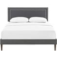 thumbnail image 4 of Modway Virginia Queen Fabric Platform Bed with Squared Tapered Legs in Gray, 4 of 6