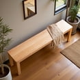 thumbnail image 2 of GZXS 47-Inch Solid Wood Entryway Bench in Natural Wood Finish, Indoor End of Bed Bench with Sturdy Legs, Farmhouse Long Shoe Seat for Living Room, Bedroom, Hallway, 2 of 7