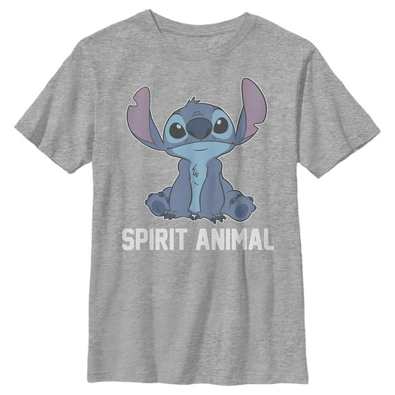 Boy's Lilo & Stitch Cute and Fluffy Spirit Animal  Graphic Tee Athletic Heather Medium