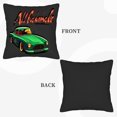 thumbnail image 6 of Set of 2 18x18in Throw Pillow Covers with Retro Classic Car Design Vibrant Green with Yellow Perfect for Couch Bed or Car, 6 of 8