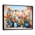 thumbnail image 2 of Designart "Watercolor Depiction of Floral Pottery in Blue III" Geometric Framed Wall Art - Bohemian Blue Boho Pottery Hallway Framed Wall Art Decor, 2 of 6