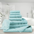 thumbnail image 2 of Royal Essential Premium Egyptian Cotton 8-Piece Towel Set, Aqua, 2 of 7
