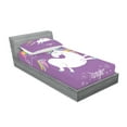 thumbnail image 2 of Ambesonne Unicorn Fitted Sheet & Pillow Sham Set, Purple Rainbow, Twin, Lavender White, 2 of 2