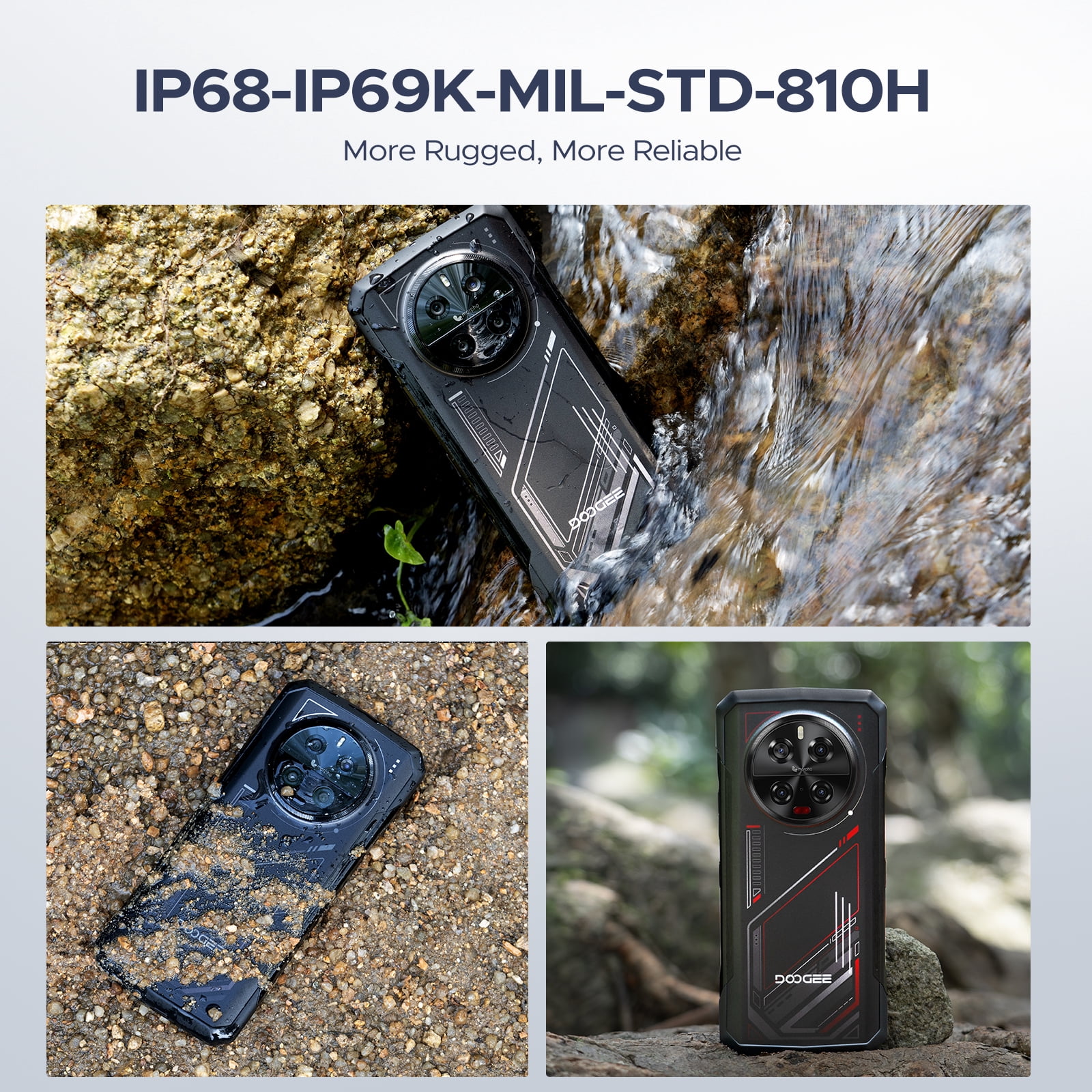 DOOGEE V40 Rugged Smartphone 5G,32GB+512GB/2TB Android 14 Rugged Phone,4nm D7300,6.78" FHD+120Hz Rugged Unlocked Cell Phone,108MP+20MP Night Vision,8680mAh,3 Card Slots/Dual Unlock/NFC/Wi-Fi6E/IP69K