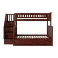 thumbnail image 4 of Columbia Staircase Bunk Bed Twin over Full with Twin Size Raised Panel Trundle Bed in Walnut, 4 of 10