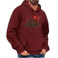 thumbnail image 2 of Jjayotai Ugly Christmas Hoodies for Men, Funny Letter Print Long Sleeve Drawstring Hooded Pullover Sweatshirts Wine M, 2 of 4