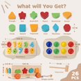 thumbnail image 2 of Puzle Montessori Shape Sorter Jessruly Wooden Pound A Ball, 2 of 6