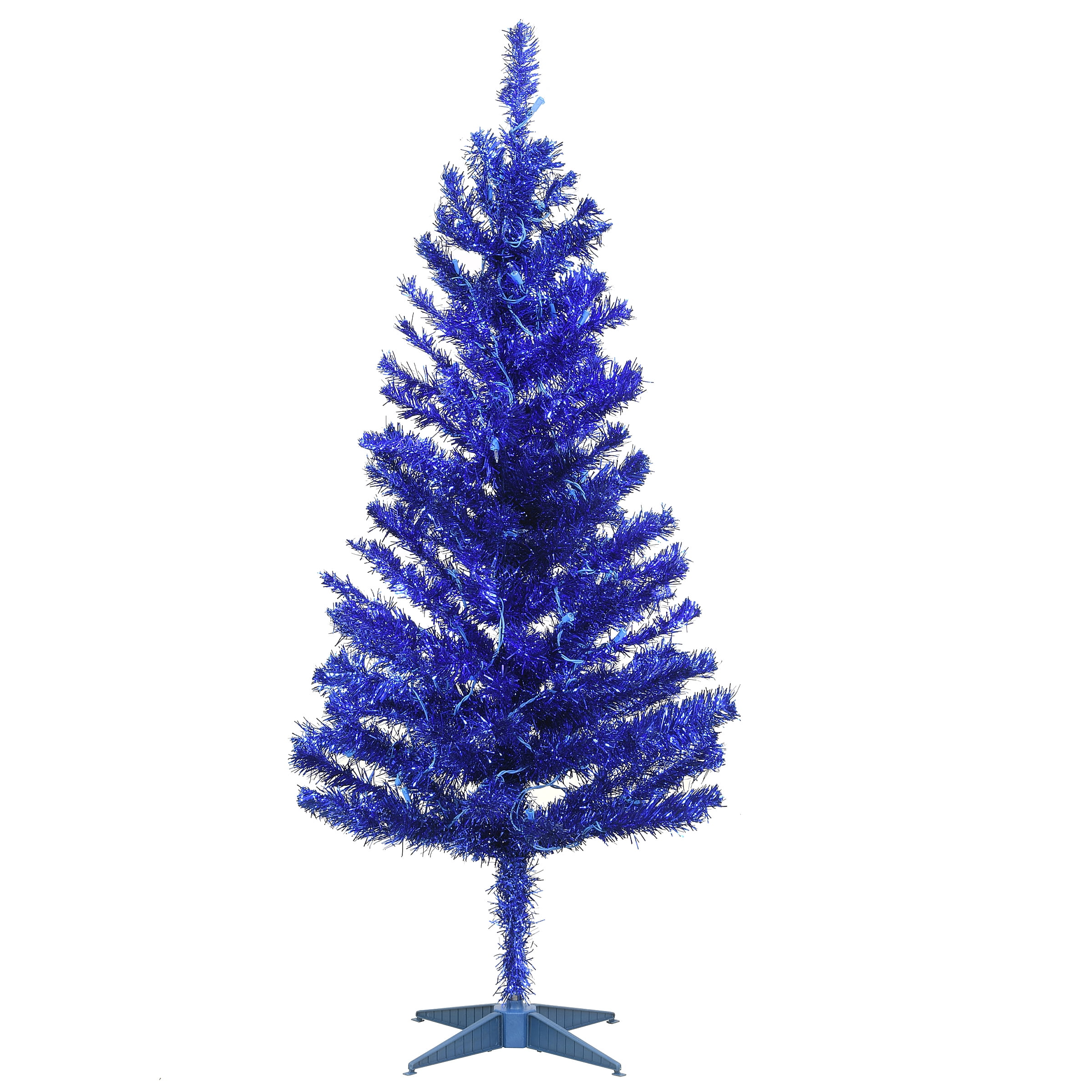 blue pre lit christmas tree