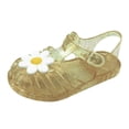 thumbnail image 2 of Zanarzt Girls Jelly Sandals Summer Water Beach Toddler Girls Jelly Shoes Soft Unisex Child Boys Jellies Sandals Rubber Sole Closed Toe Beach Summer Mary Jane Kids Princess Dress Flat Yellow,12, 2 of 5