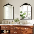 thumbnail image 3 of BEAUTYPEAK 40"x26" Wall Decor Mirror Arched Metal Vintage Bathroom Mirror,Black, 3 of 7
