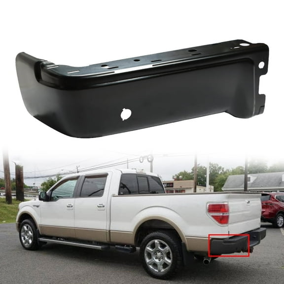 labwork Steel Rear Bumper End Left Face Bar Replacement for 2009-2014 Ford F150 Driver Side Primered FO1102373