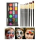 thumbnail image 4 of Kit de pintura facial y corporal de 18 colores con 10 pinceles para maquillaje de Halloween Mezcla de 18 colores, 4 of 8