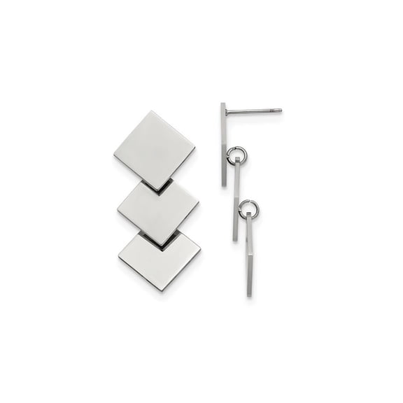 Gem & Harmony Stainless Steel Geometric Squares Dangle Earrings for Women