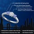 thumbnail image 2 of Gem Stone King 925 Sterling Silver White Moissanite and Blue Tanzanite Engagement Ring for Women | 1.10 Cttw | Round 5MM | Gemstone Birthstone | Size 8, 2 of 7
