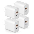 thumbnail image 1 of Bloque de carga STAKYCET, cargador USB C, 20 W, pared, paquete de 4 unidades para iPhone, 1 of 7