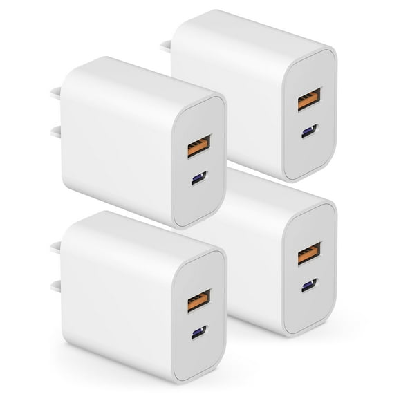 Bloque de carga STAKYCET, cargador USB C, 20 W, pared, paquete de 4 unidades para iPhone