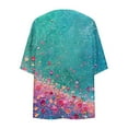thumbnail image 5 of Feancey Cardigans for Women Floral Print 3/4 Sleeve Kimono Cardigan Lightweight Open Front Chiffon Blouse Tops Summer Casual Duster Jackets Sales Today Clearance! Multicolor XXL, 5 of 6