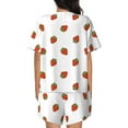 thumbnail image 6 of Fotbe Hand Drawn Strawberry Print Pajama Set for Women 2 Piece Loungewear Short Sleeve Tops and Shorts Set Soft Sleepwear-XX-Large, 6 of 7
