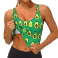thumbnail image 4 of Vsdgher Cartoon Fruit 1 Print Women Sleeveless Athletic Tank Top Built-in Bra Camisole Sports Vest for Yoga Running Fitness Exercise with Removable Pads, 4 of 8