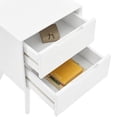 thumbnail image 2 of Bikahom NS1003WB Mid-Century Two Drawer Night Stand, White, 2 of 11