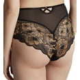 thumbnail image 2 of Panache Sabrina High Waist Brazilian Brief (10634),XL,Black/Vintage Gold, 2 of 4