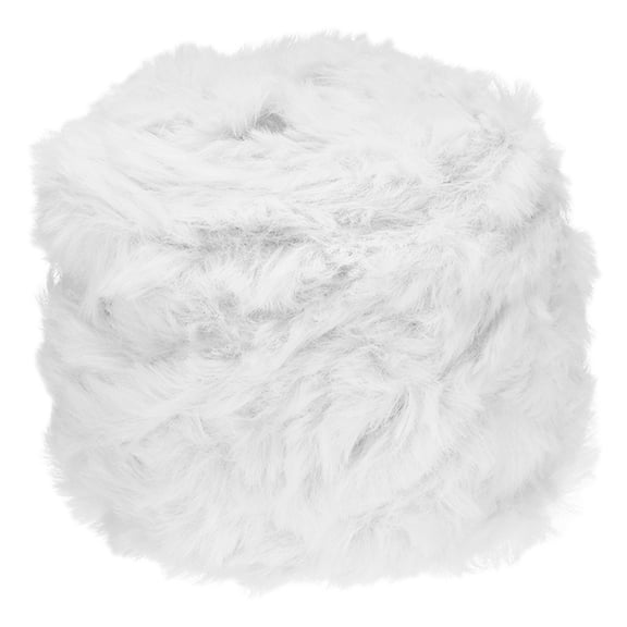 Uxcell 70yds Faux Fur Yarn,Fuzzy Yarn Crochet Fluffy Yarn Soft Chunky Polyester Plush Fur Eyelash,White