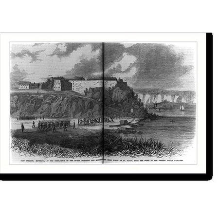Historic Print, Fort Snelling, Minnesota, at the confluence of the rivers Mississippi and Minnesota, seven miles north of St. Paul's near the scene of the present Indian massacres, 16" x 20"