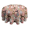 thumbnail image 4 of Boston Terrier Dogs with Pioneer Flower Round Tablecloth 60"x60",Wrinkle Wipeable Table Cloth for Kitchen Dining Room Picnic Patio Party, 4 of 6