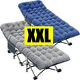 thumbnail image 1 of ABORON 2 Packs Oversized XXL Folding Camping Cot for Adults & Kids, 78" L x 32" W x 18" H Large Folding Guest Bed Cots, Sleeping Cot Folding Bed with 2 Sided Mattress & Carry Bag, Up to 900lbs, 1 of 11