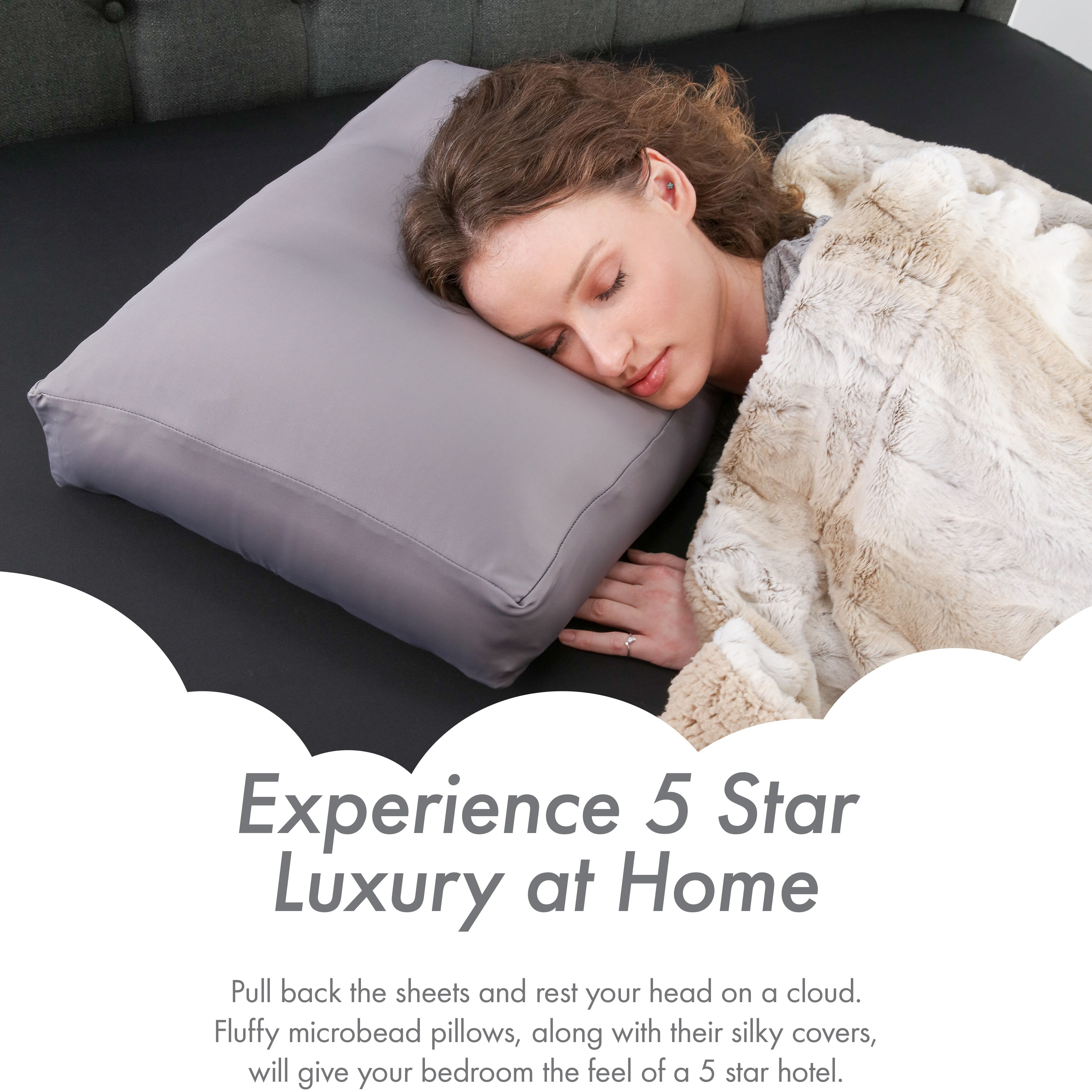 Microbead top bed pillow