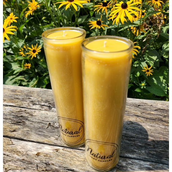 2 Beeswax Vigil candles made by Natural Light Candles only. Meditation Prayer Alter Candles Burns up to 100 Hours. Pure Michigan Beeswax. Hypoallergenic Candles Made in the USA