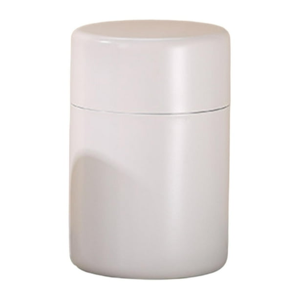 Lata de té redonda de acero inoxidable para cocina, ideal para hierbas. Blanco 400ml