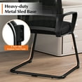 thumbnail image 4 of Costway 4 Pcs Chaise d'Invité de Bureau avec Support Lombaire, Dossier en Maille Respirant Sans Roues Noir, 4 of 7