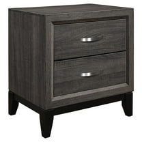 Pemberly Row 2-Dovetail Drawers Modern Wood Nightstand in Gray