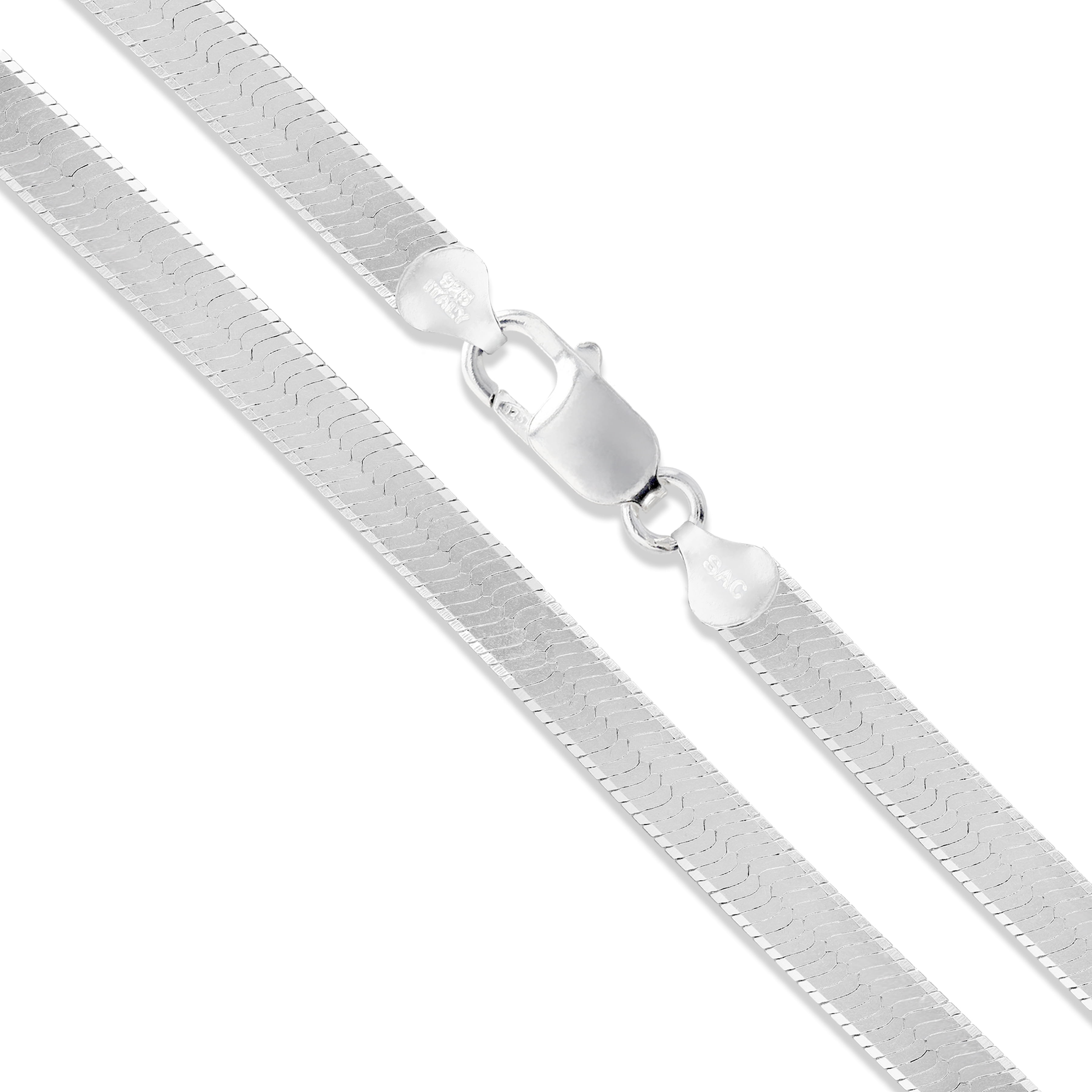 Sterling Silver Flexible Herringbone Necklace 4.5mm Solid 925 Italian Chain 