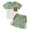 White and Green, variant on Usaibhir Boys 2 Piece Summer Outfits Colorblock Short Sleeve Cotton T-Shirts and Shorts Basic Kids Set 0-5T