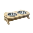 thumbnail image 4 of oshhnii Cat Bowl Stainless Steel Elevated Portable Food and Water Pet Bowls double bowl, 4 of 9